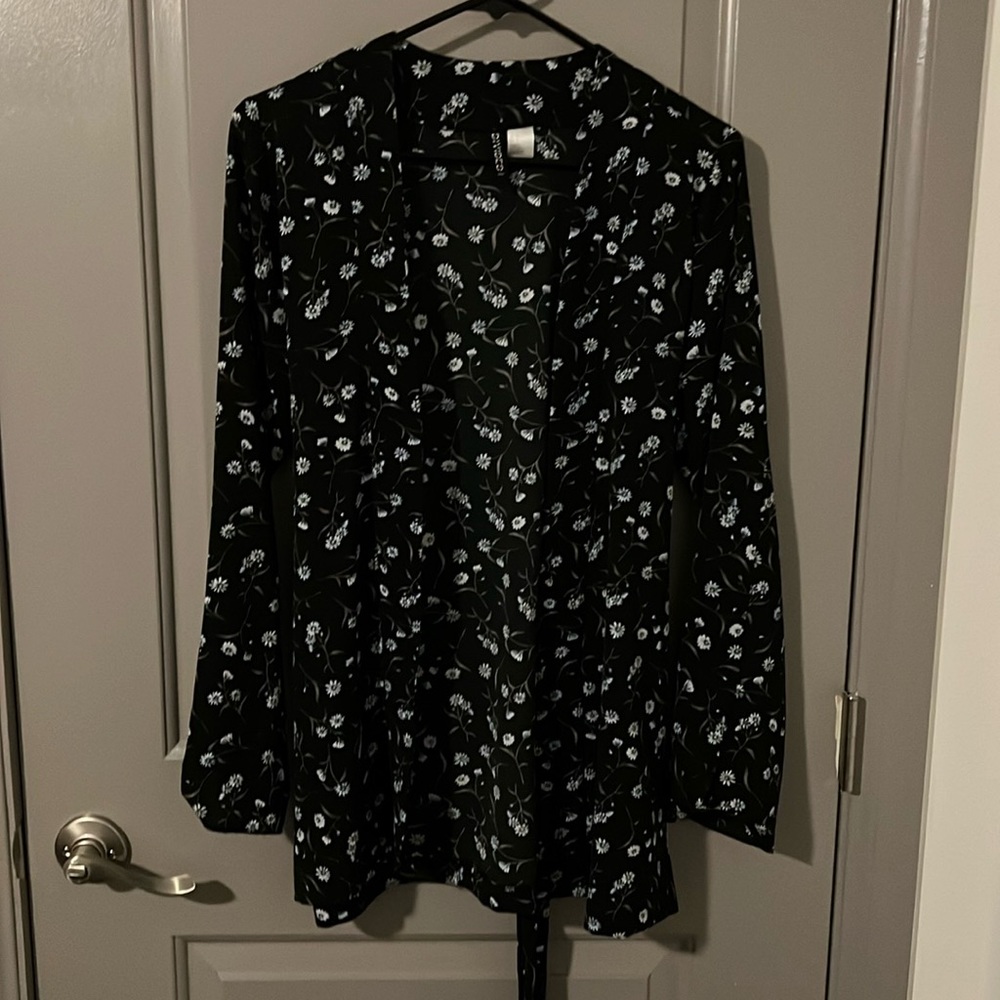 Flower print flowy blazer